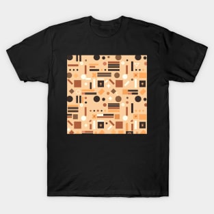 Vintage Wallpaper Design: Abstract Shapes in Muted Earth Colors. T-Shirt